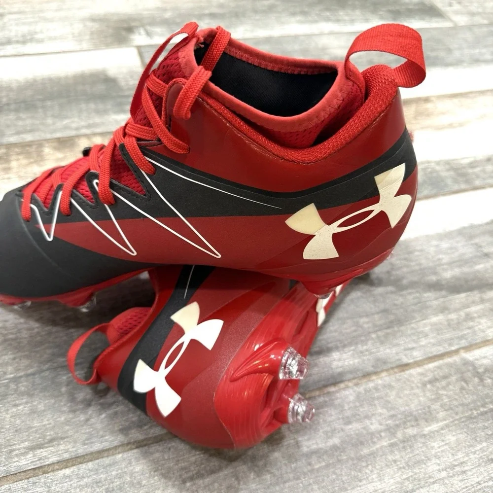 Under Armour‎ Nitro Mid SMS Sample Red Football Cleats 1269717-061 Sz 13 New
